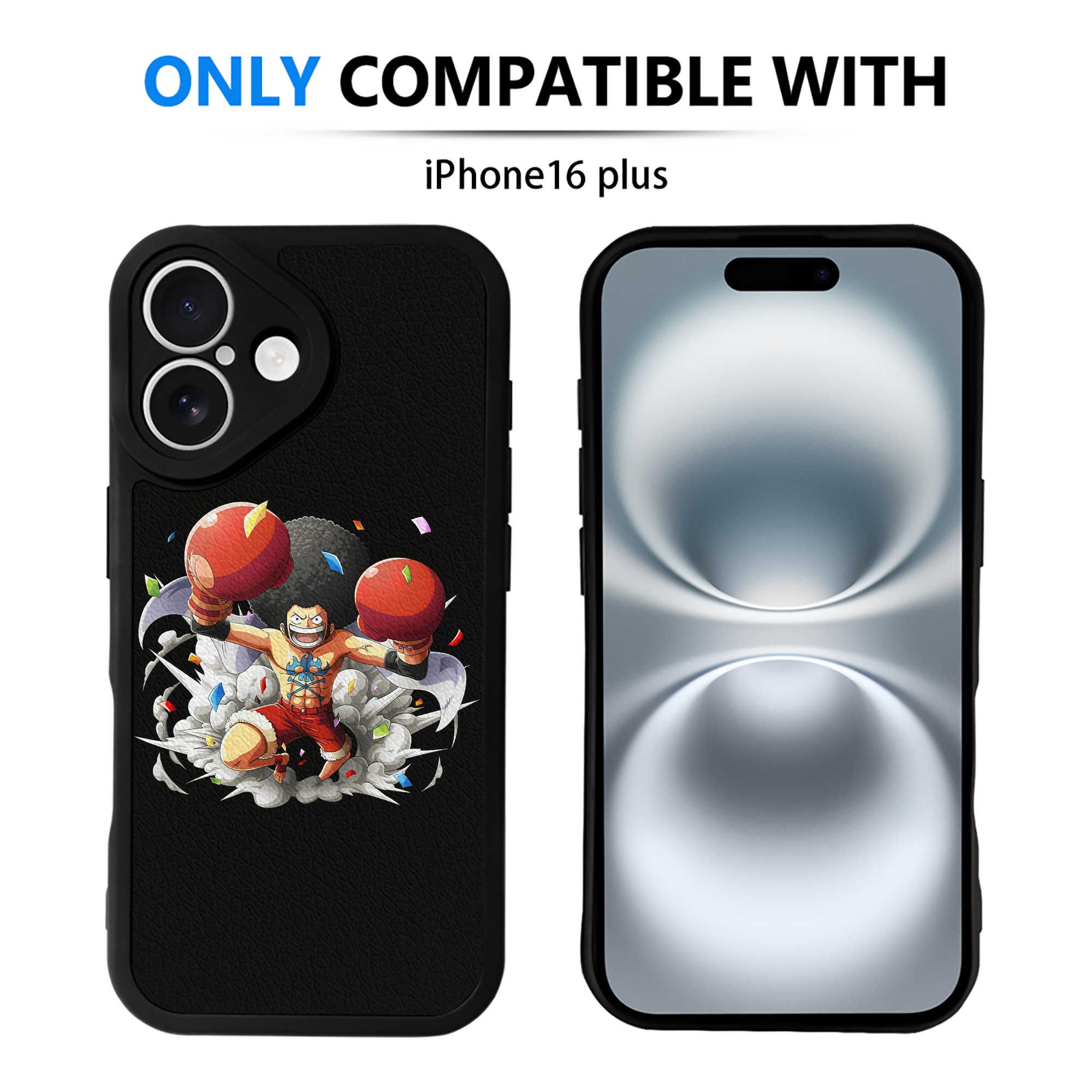 （画像用） ワンピース モンキー・D・ルフィ ONE PIECE Monkey D. Luffy 【iPhone 16シリーズ対応】シリコンスマホケース（レザー調） 材質：シリコン